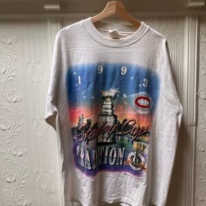 NHL White Multicolor 1993 Stanley Cup Tradition Tee